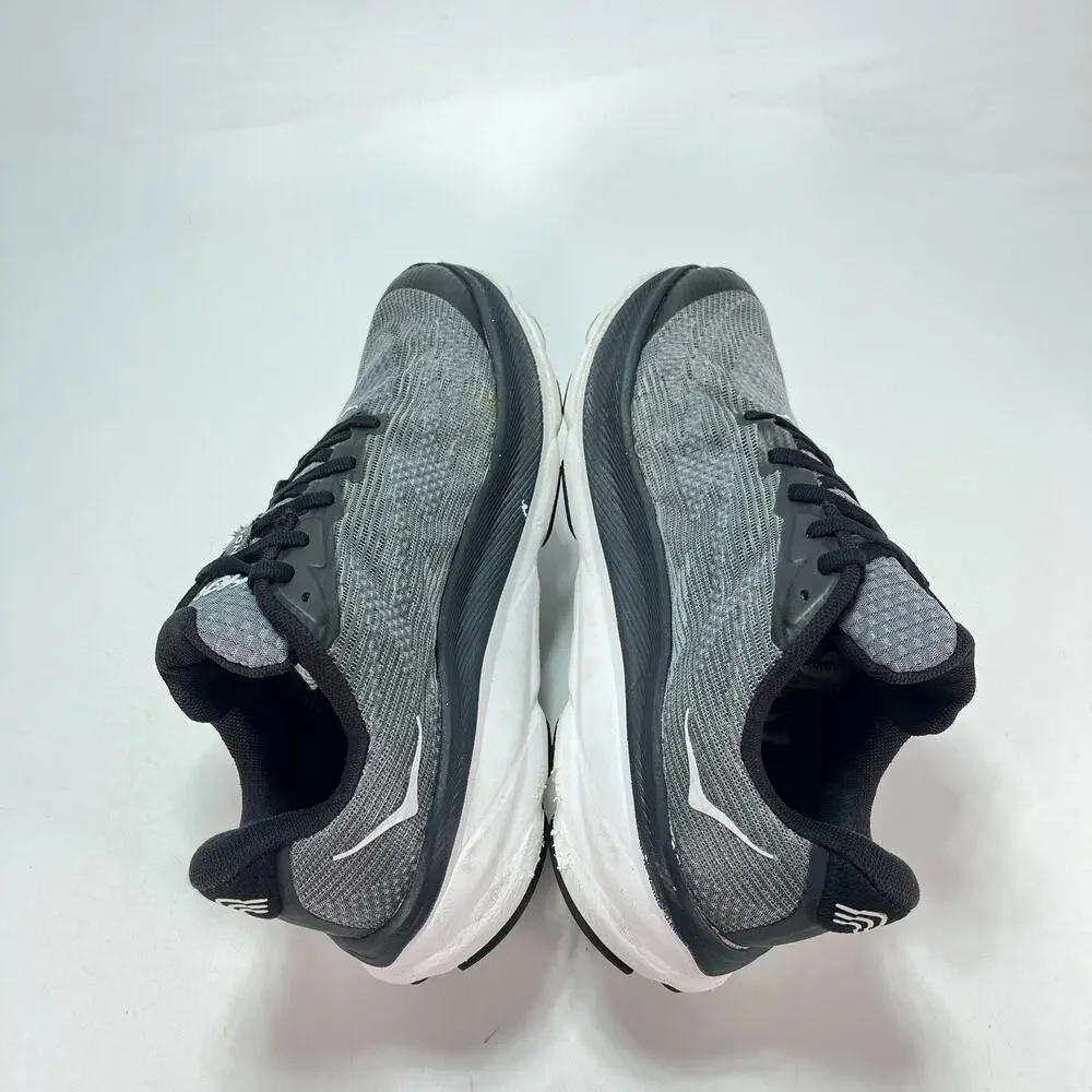 HOKA Clifton 9 Black White Gray Running Shoes Sneakers 1131170 BWHT Youth Size 7